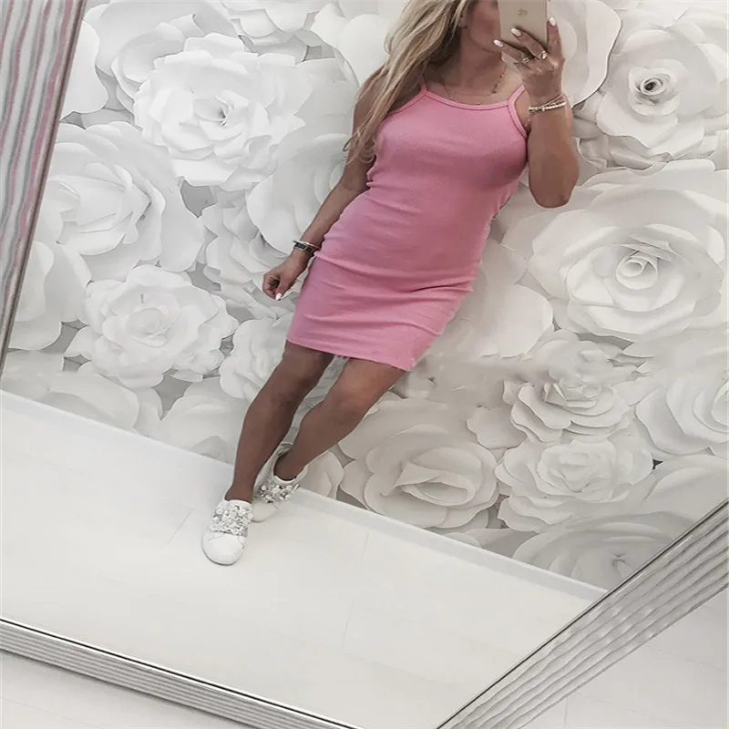 

Trendy Sexy Women dress round neck solid Bandage Bodycon Sleeveless Sexy Party Polyester Mini Dresses one pieces