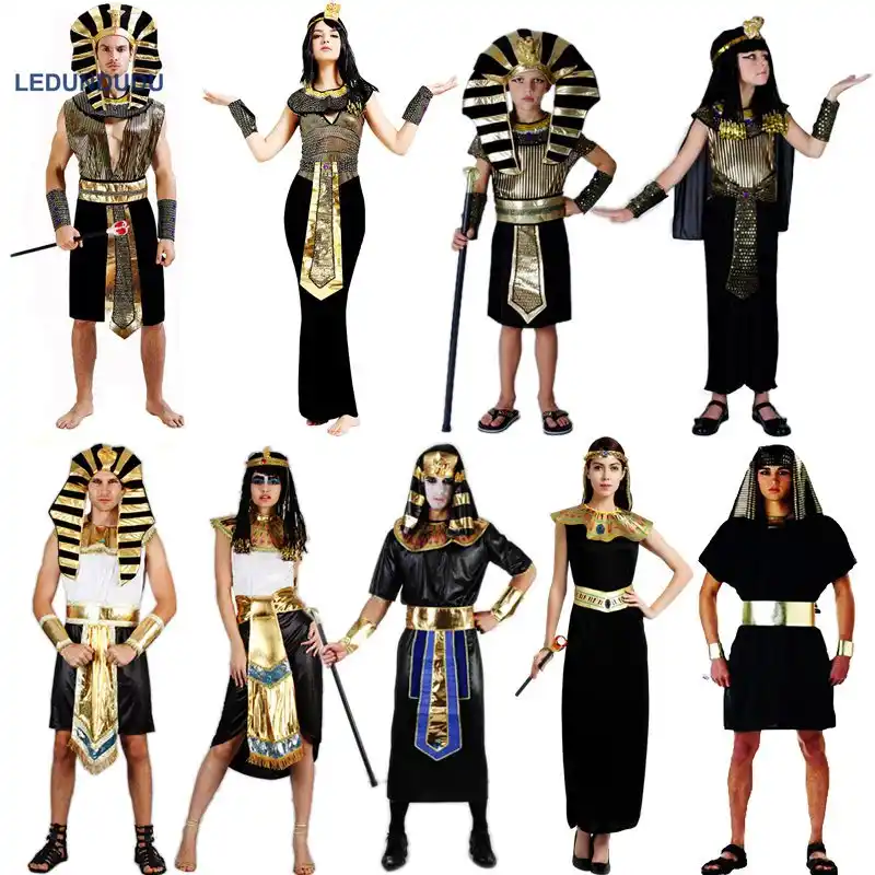Faraone Egiziano Re Adulti Uomini Della Tuta Costumi Cosplay Donne Cleopatra Vestito Dalla Principessa Per Halloween Del Partito Di Travestimento Uniforme Aliexpress