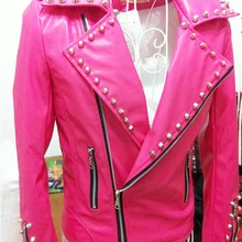 Корейская неосновных мужской сценический кожи с заклепками в стиле «панк» тенденция ночной клуб кожаная куртка пальто для пения, танцев, костюмы, одежда