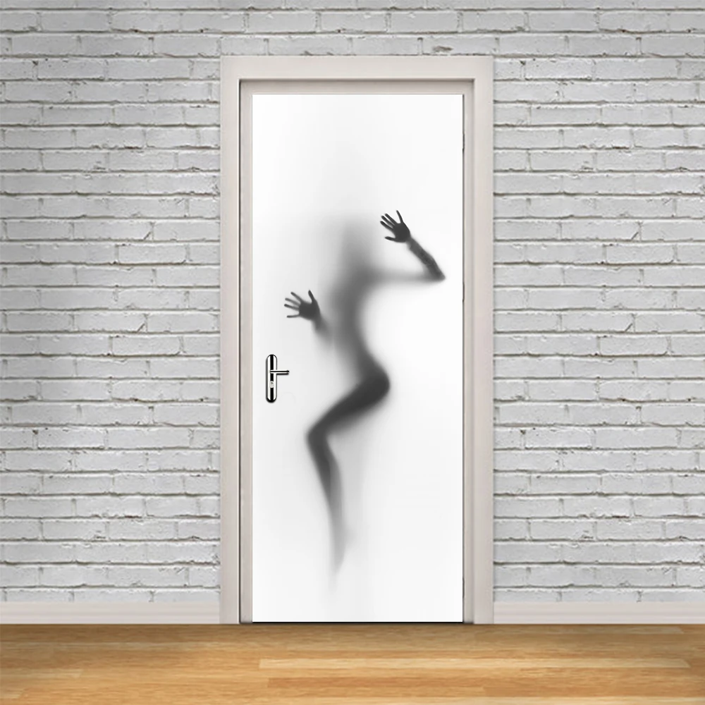 

3D Abstract Women Poster PVC Waterproof Entire Door Sticker Creative Stickers Door Wall Sticker DIY Mural Bedroom Home Decor