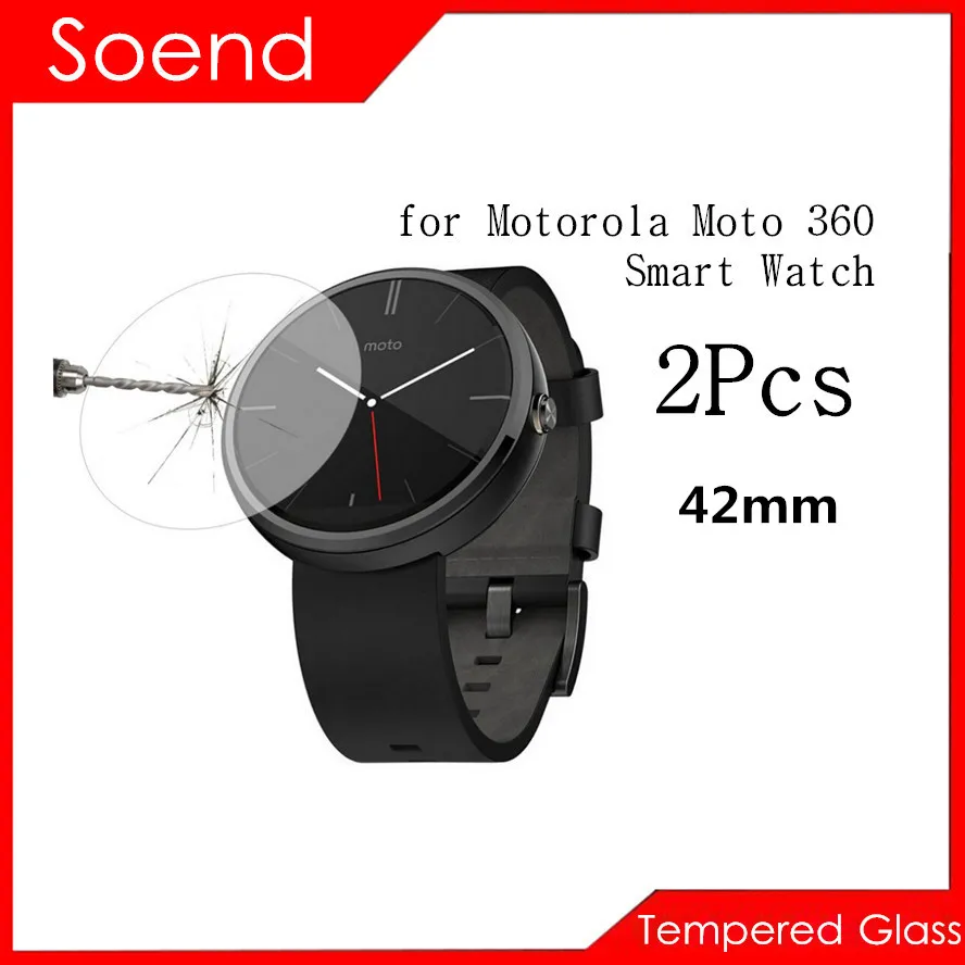2Pcs Lot Tempered Glass Screen Protector For Motorola Moto 360 Watch 42mm font b SmartWatch b