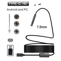 7 мм 1/3/5 метров USB TYPE-C камера эндоскопа 6LED HD для S8 LG G5/G6/V20 Pixel P9/P10 Oneplus 2/3/3t телефона Android
