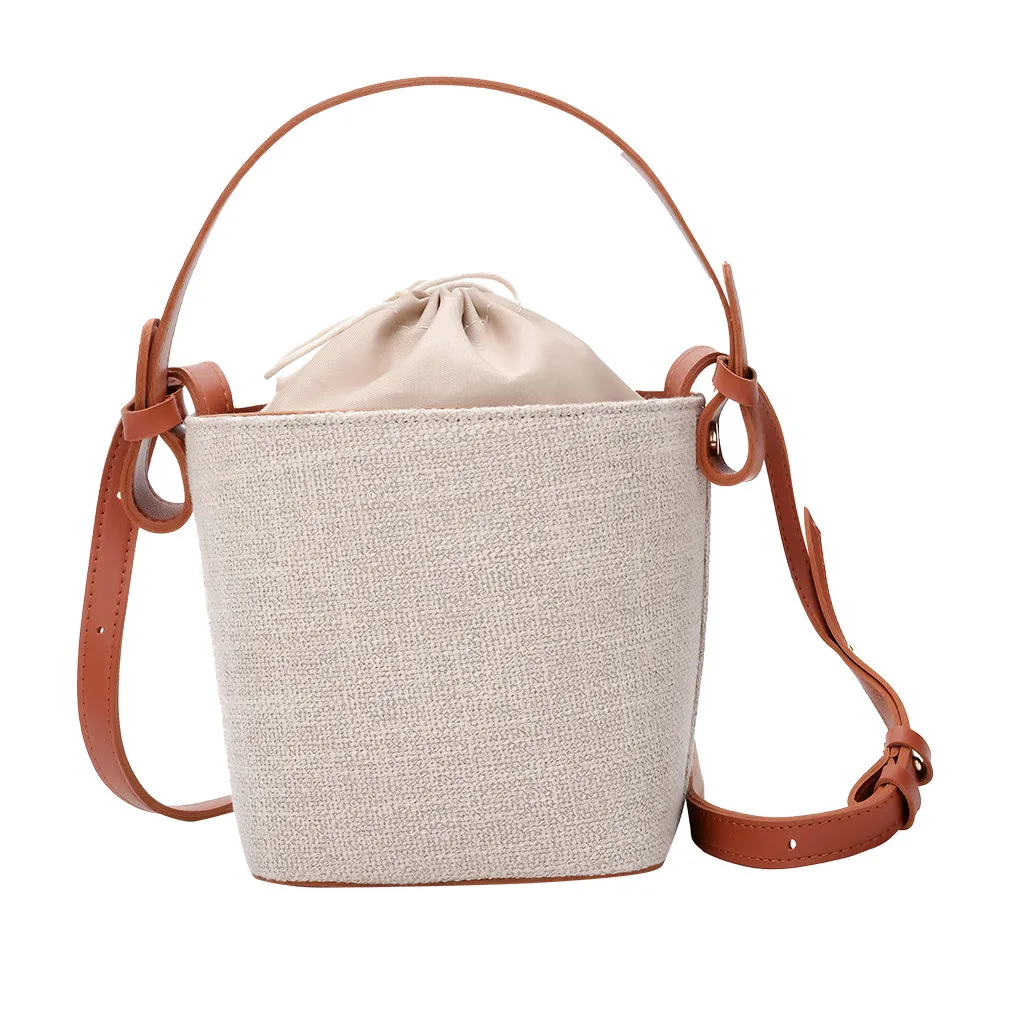 

Maison Fabre Handmade Straw Lady Handbag Women Vintage Summer Beach Straw Bag Sling Bucket Bag Messenger Bag dropshipping