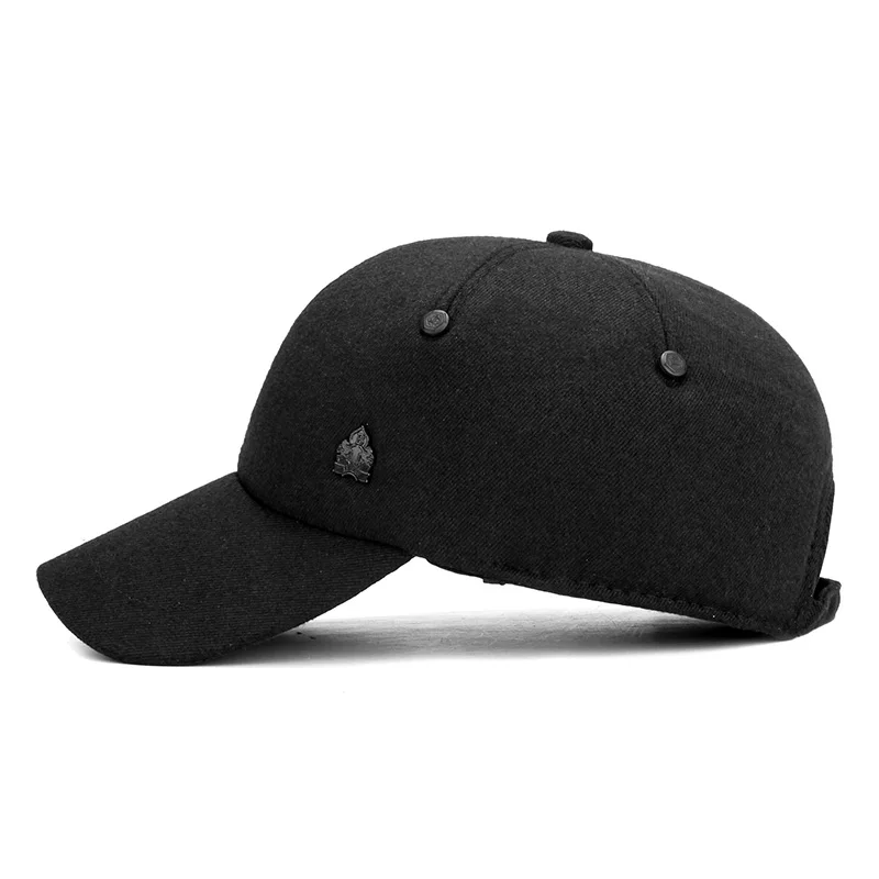Теплая зимняя утолщенная бейсболка с ушками, мужская хлопковая шапка, Снэпбэк Зимние головные уборы для мужчин и женщин, шапка, 55-58 см