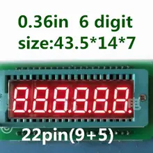 10 шт. 0.36 дюймов шесть полу сегмент цифровой 6 бит трубка Синий цифровой трубки 22pin общий катод оптопары 0.36" 0.36in светодиодный дисплей