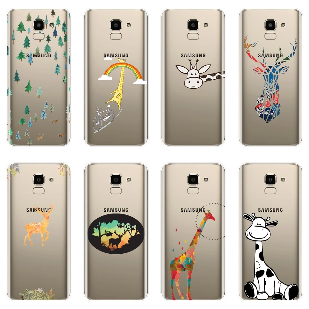 Funny Deer Giraffe Phone Case Silicone For Samsung J3 J5 J7 2015 2016 2017 J2 Prime J4 J6 J8 Plus 2018 Soft Back Cover | Мобильные