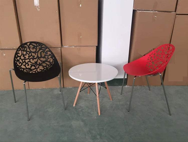 PP стул Пластик и Сталь современный минималистский классические модные столовая цветок стул обеденный стул