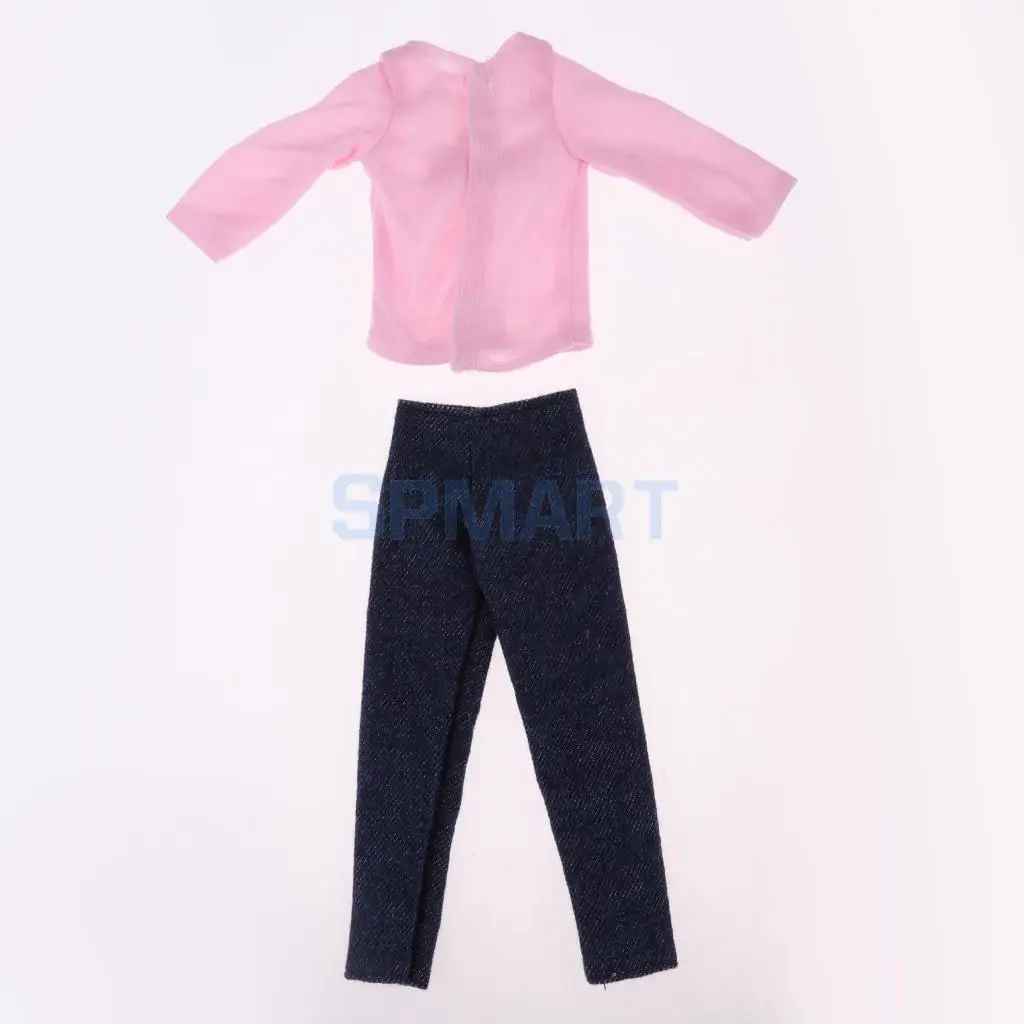 

New Casual Style Two-pieces Outfits Top T-shirt And Jeans Trousers For Boyfriend Doll