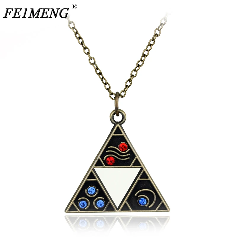 

The Legend of Zelda necklace Gate of Time Hyrule Historia Emblem Triforce Pendant Necklaces For Women Fashion Jewelry Collar