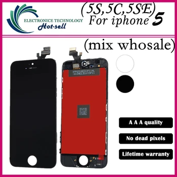 A+++ Quality 1PCS/LOT LCD Display For iPhone 5 5G 5S 5C 5se with touch screen Full set Assembly White and black