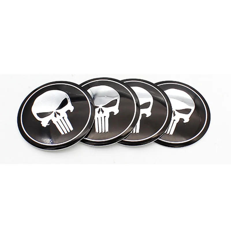 4 шт. 56,5 мм череп логотип автомобиля колпачки колеса наклейки крышки диски эмблема Центр крышка автомобиля Стайлинг - Цвет: Коричневый