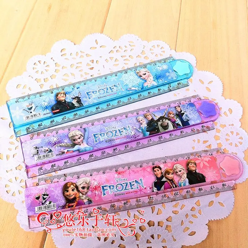 Disney 3pcs Cartoon Frozen Princess Plastic Ruler Children Gifts School ...