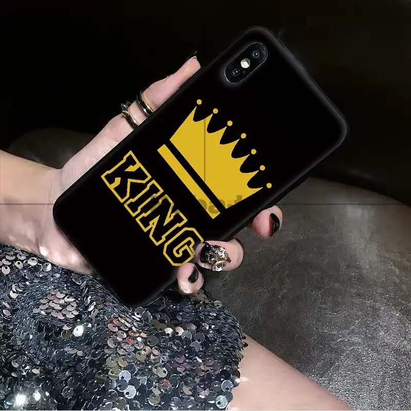Babaite король и королева пара Корона черный чехол для телефона оболочка Apple iPhone 8 7 6 6S