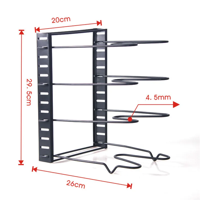 4/5 слойный металлический стеллаж для хранения, органайзер для кастрюли, кастрюль, регулируемая крышка, кухонная посуда, пластина, разделочная доска, подставка для посуды, держатель