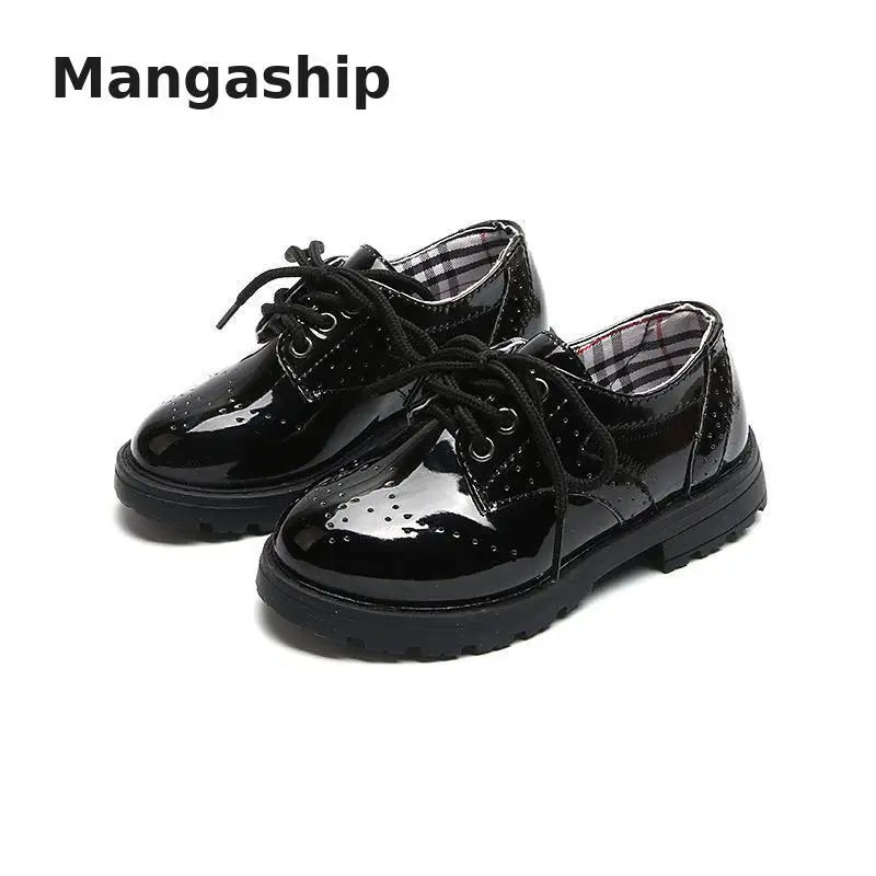 

Kids Shoes For Flower Girl 2019 Spring New Fashion Leather Shoes s Soft Bottom Student Black School Shoes For Boys Comfortable