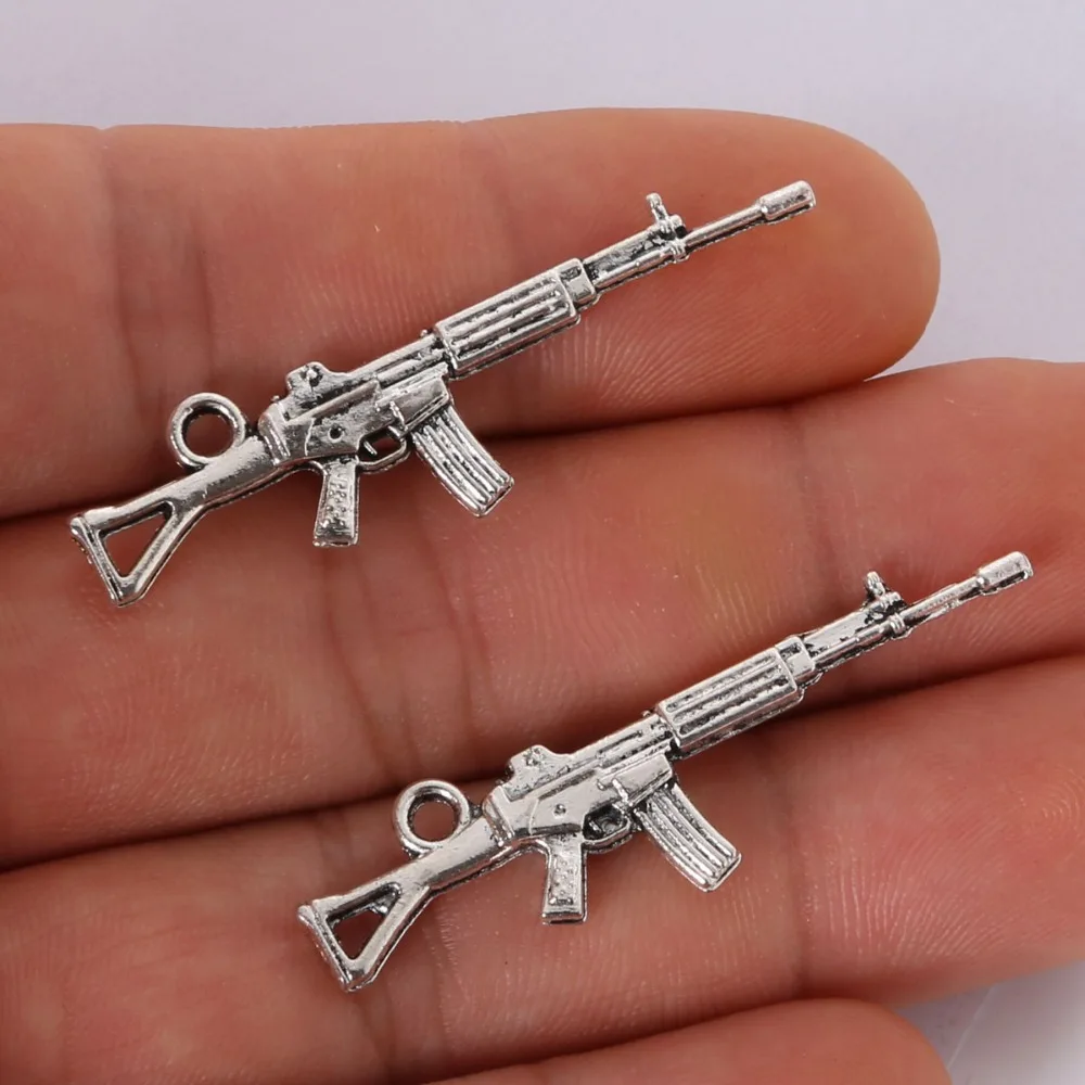 

5Pcs 45x12mm gun Antique Silver Alloy Charms Pendant Jewelry Findings DIY Necklace Earrings Making