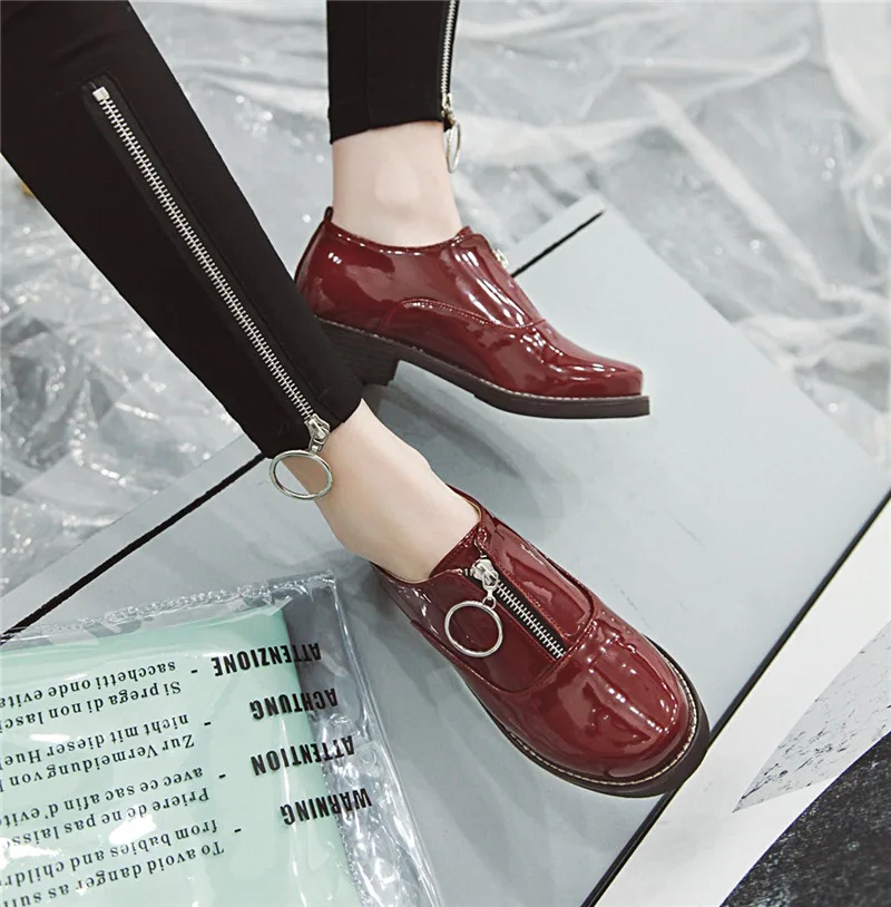 Fashion Slip-on Women Oxford Shoes Ladies Casual Low Heeled Loafers Vintage England Style Oxford Shoes For Women Plus Size 34-43 (17)
