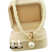 Многожильный твист жемчуг и кулон ожерелье и серьги-гвоздики ювелирные наборы леди