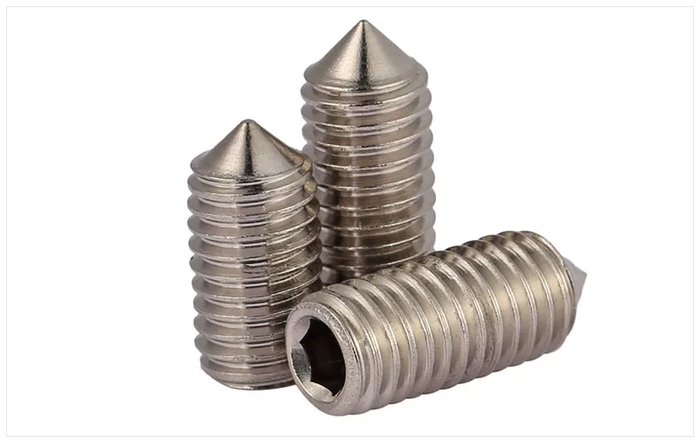 DIN914 304 stainless steel Point end set screws face hexagon set screws