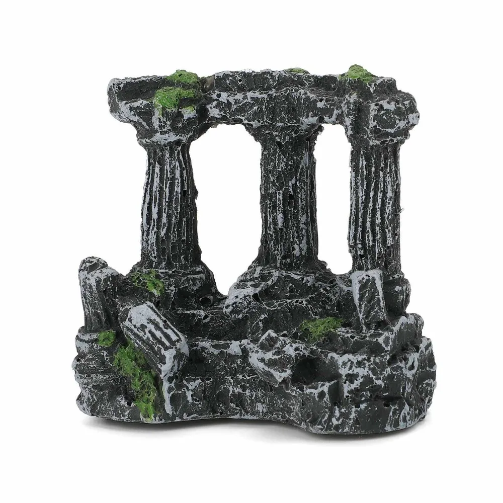 Three columns Resin Rome Square Stone Pillars Aquarium Landscaping for Fish Tank Ornament Decoration Landscap Decorative