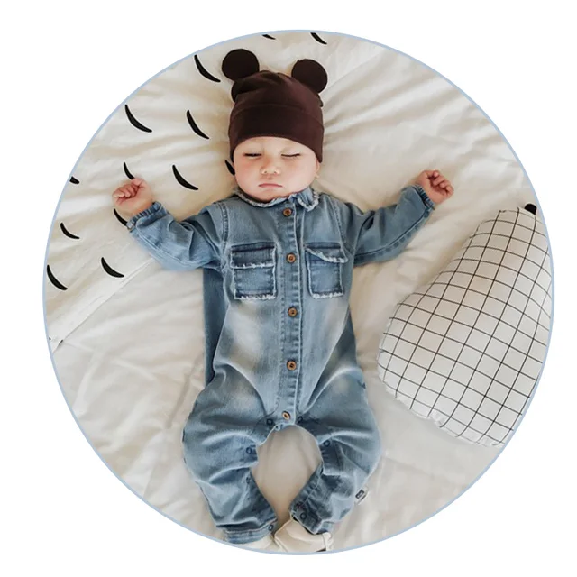 denim baby romper