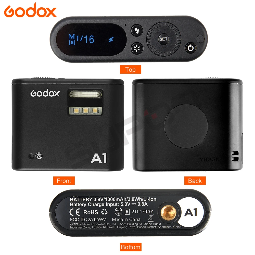 Godox A1 2,4G Беспроводной флэш-Камера X Системы вспышка триггера Постоянный СВЕТОДИОДНЫЙ светильник с Батарея для IOS10 смартфон iPhone 6S 7 plus