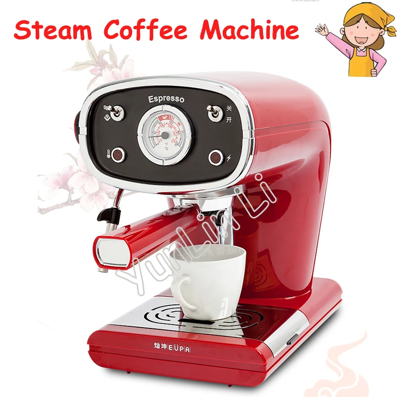 High Pressure Steam Milk Coffee Machine Semi-Automatic Italian Coffee Machine 15Bar Vintage Coffee Machine TSK-1163A