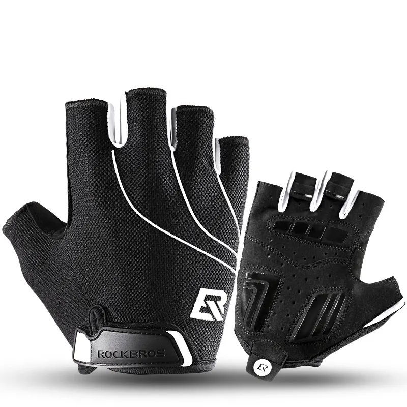ROCKBROS, велосипедные перчатки на полпальца, противоударные, дышащие, для горного велосипеда, перчатки для мужчин и женщин, спортивная одежда для велоспорта - Цвет: S107