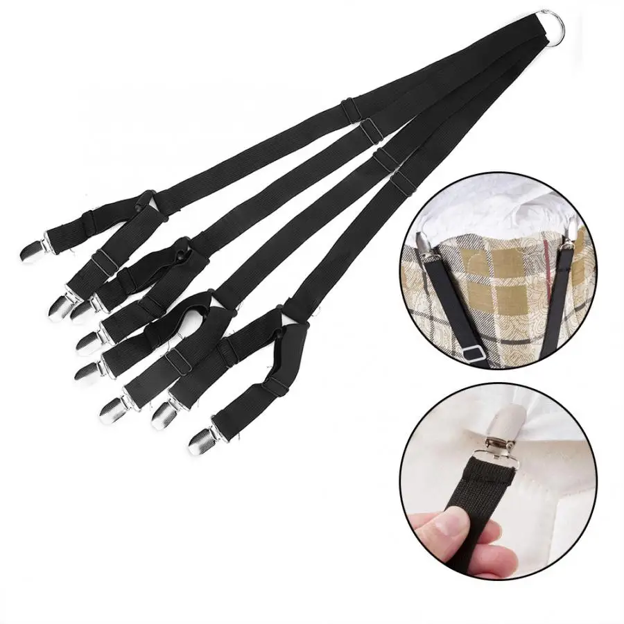Towel Clips Sock Bed Sheet Holder Anti-slip Fixing Buckle Adjustable Elastic Straps With 8 Stainless Steel Clothes Pegs | Дом и сад