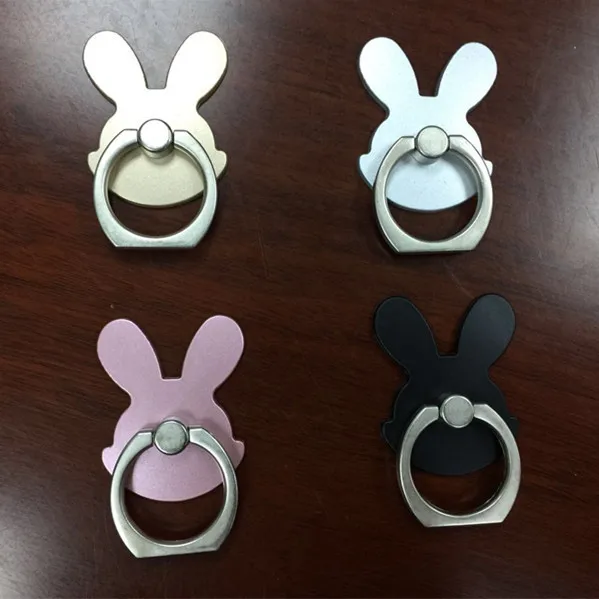 360 Degree Rabbit Design Phone Holders Plastic Finger Ring Mobile Phone Smartphone Stand Holder For iPhone Samsung