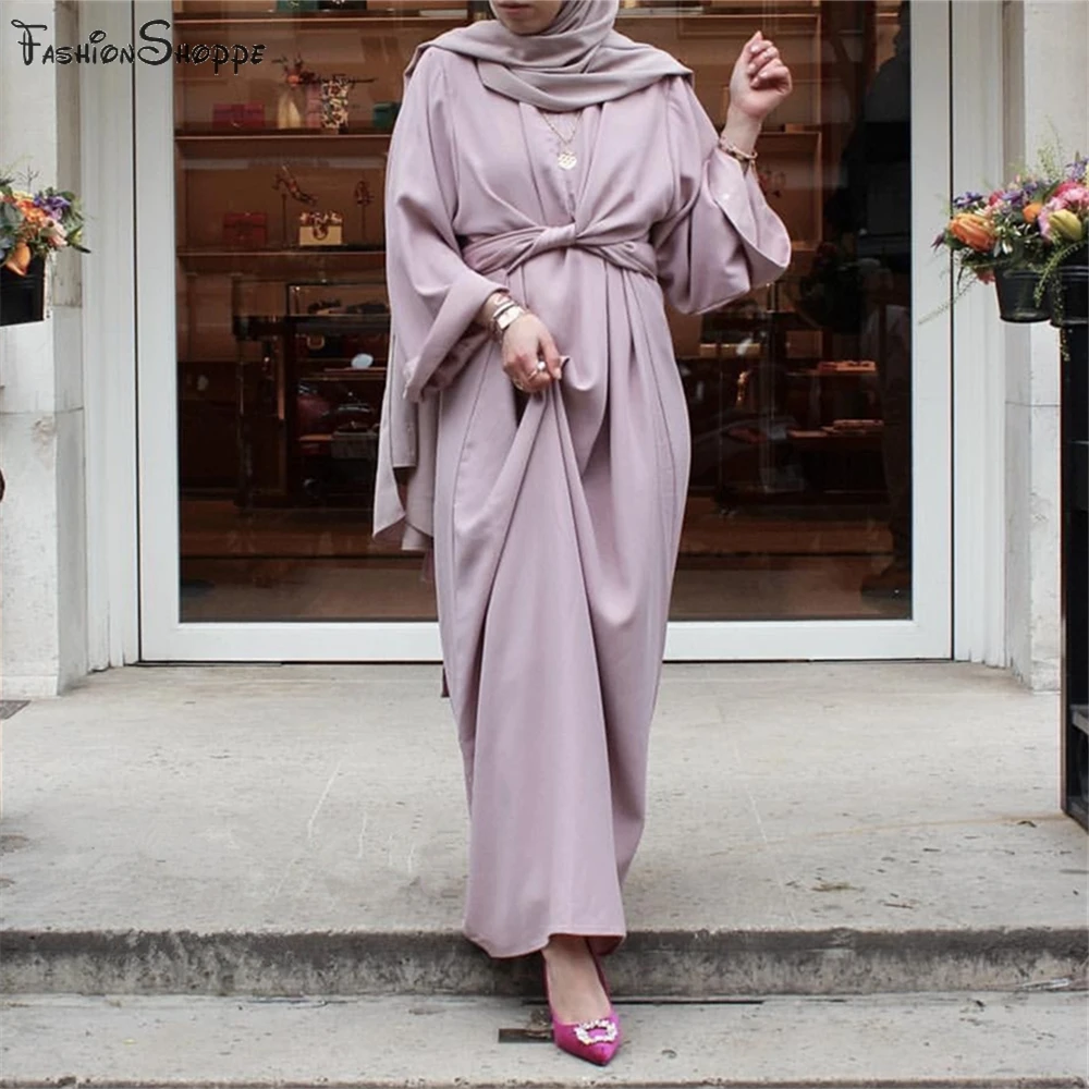 

Fahion Muslimah fake two pieces Robe Musulmane Turkish Dubai fashion Muslim kaftan Robe full length Worship Service abaya
