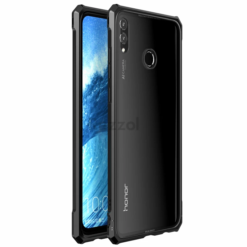 Para Huawei honor 8X max caso cubierta de lujo de parachoques de Metal duro de vidrio templado claro de la contraportada para Huawei honor 8X fundas Coque