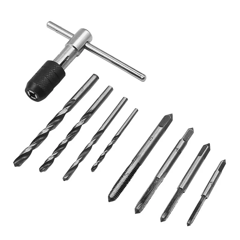 9 шт./компл. т тип машины ручные краны с винтовой резьбой Reamer M3/M4/M5/M6 набор крана 4