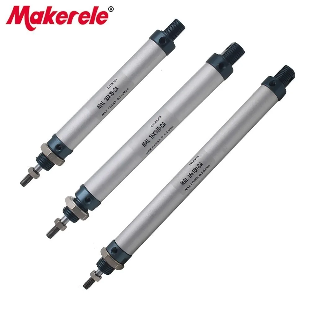 

MAL Series Mini Pneumatic Cylinder 16/20/25/32mm Bore 25-300mm Stroke Double Acting Aluminum Alloy Air Cylinder