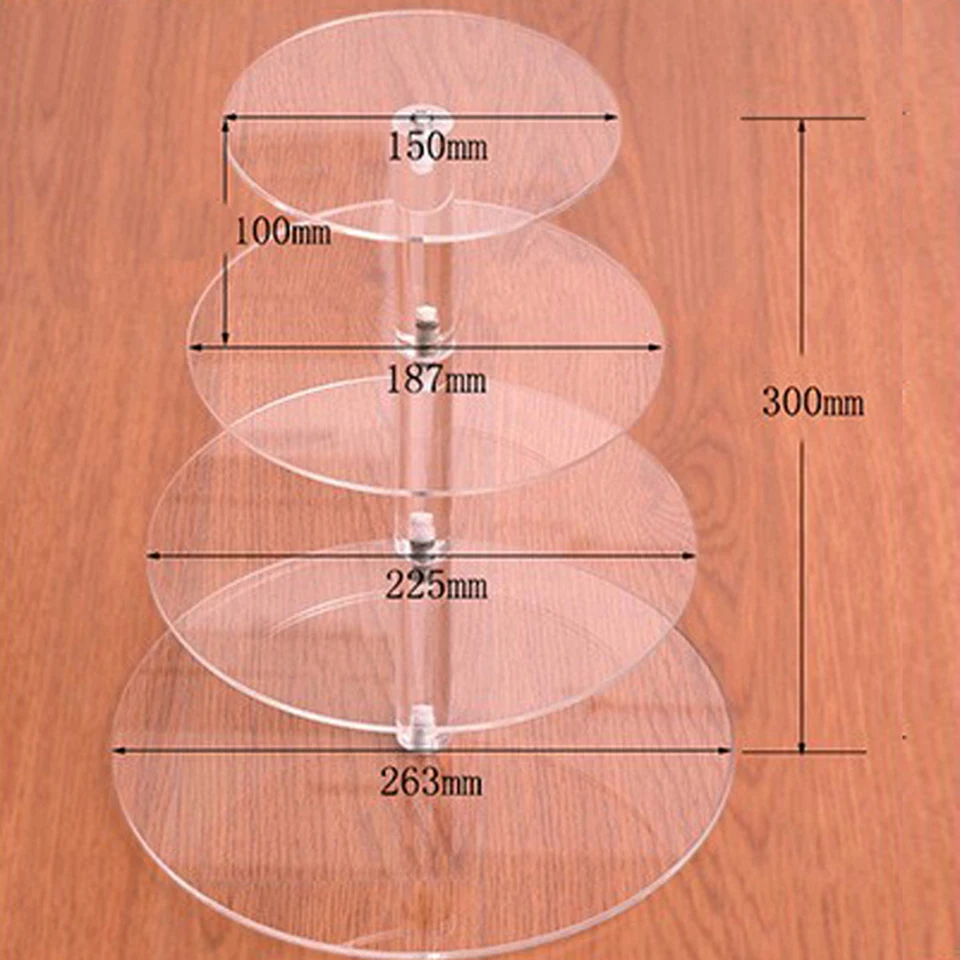 Transhome Cupake стенд прозрачный съемный акриловый стенд для пирожных Стенд Круглый держатель для кексов Свадебные украшения на день рождения - Цвет: 4 Layers Cake Stand