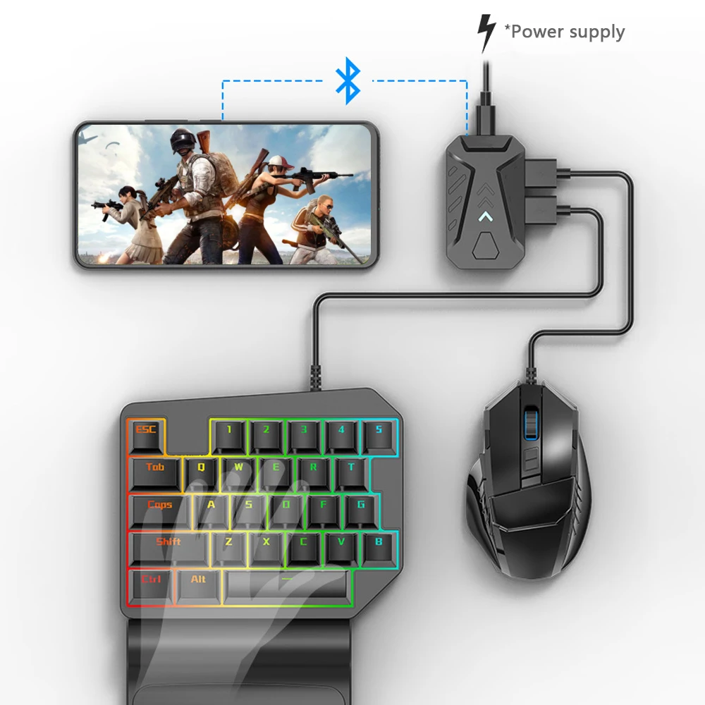  Keyboard Mouse Converter PUBG Mobile Controller Gaming Converter Adapter for IOS / Android smartpho