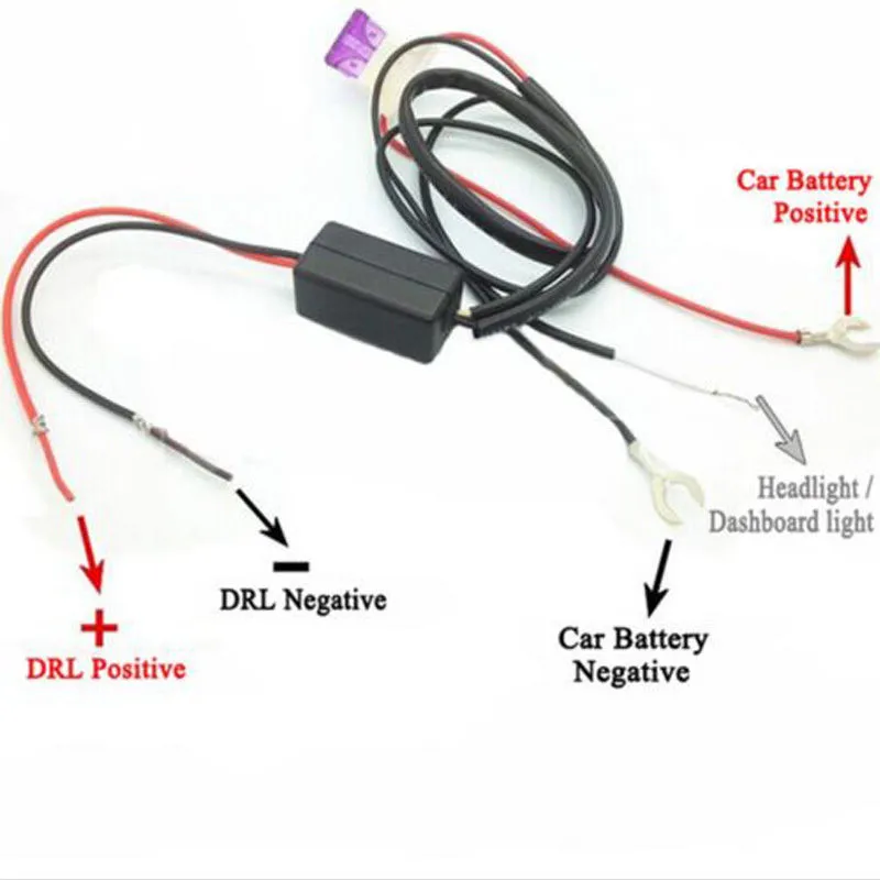 Led Universal Car Relay Daytime Running Light Automatic On/off Controller Wire Harness - Wire - AliExpress