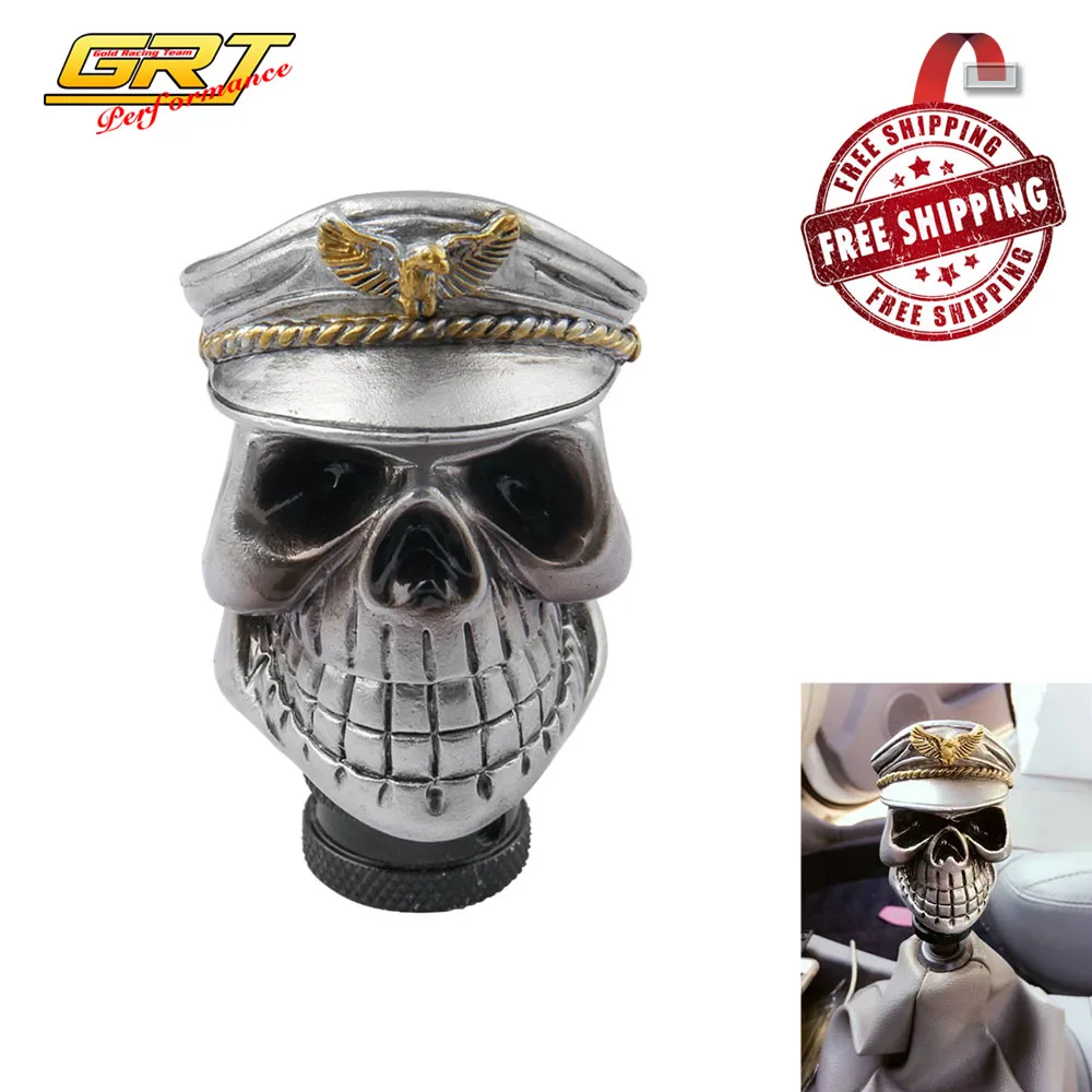 Free Shipping Navy Skull Head Car Gear Knob Handles Gear Shift Knob