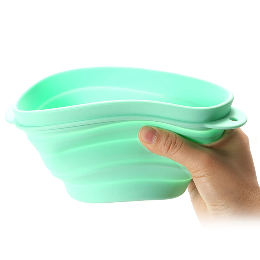 Портативная силиконовая складная миска, походная посуда, покрытая ...