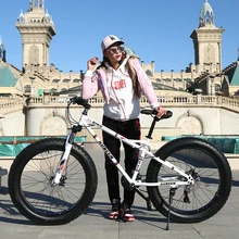 7/21/24/27 Speed 20×4.0″ Fat bike Mountain Bike Snow Bicycle Shock Suspension Fork bicicleta