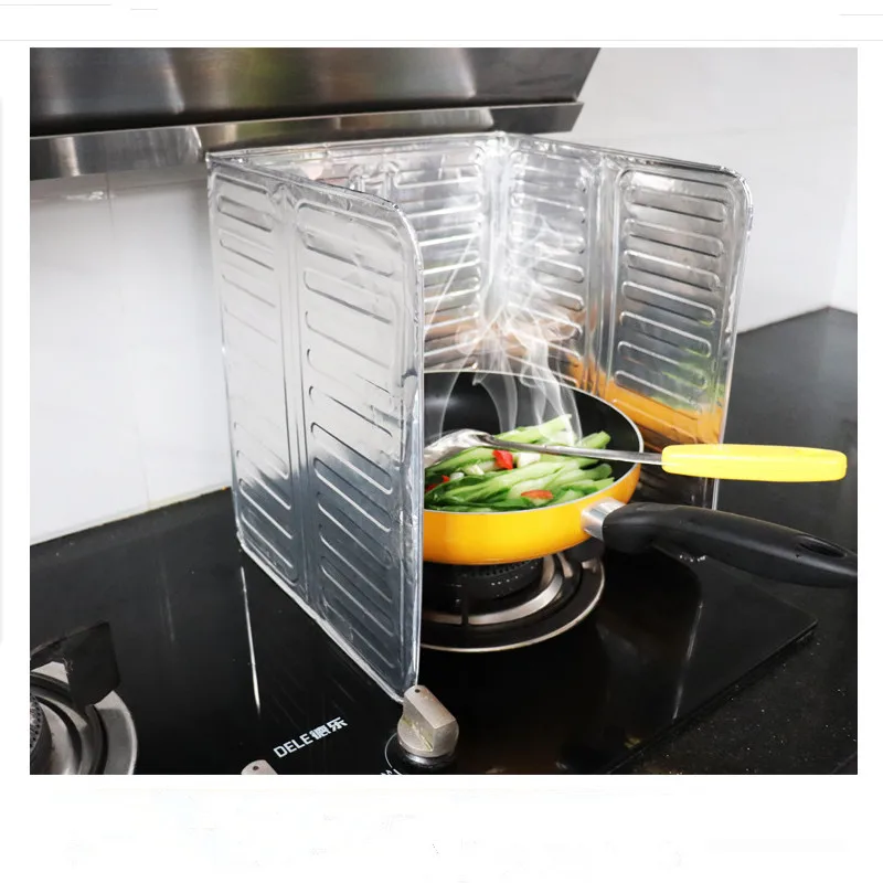 

2Pcs/pack Aluminum Foil Oil Block Oil Barrier Stove Cooking Heat Insulation Anti -Splashing Oil Baffle Kitchen Utensils Supplies