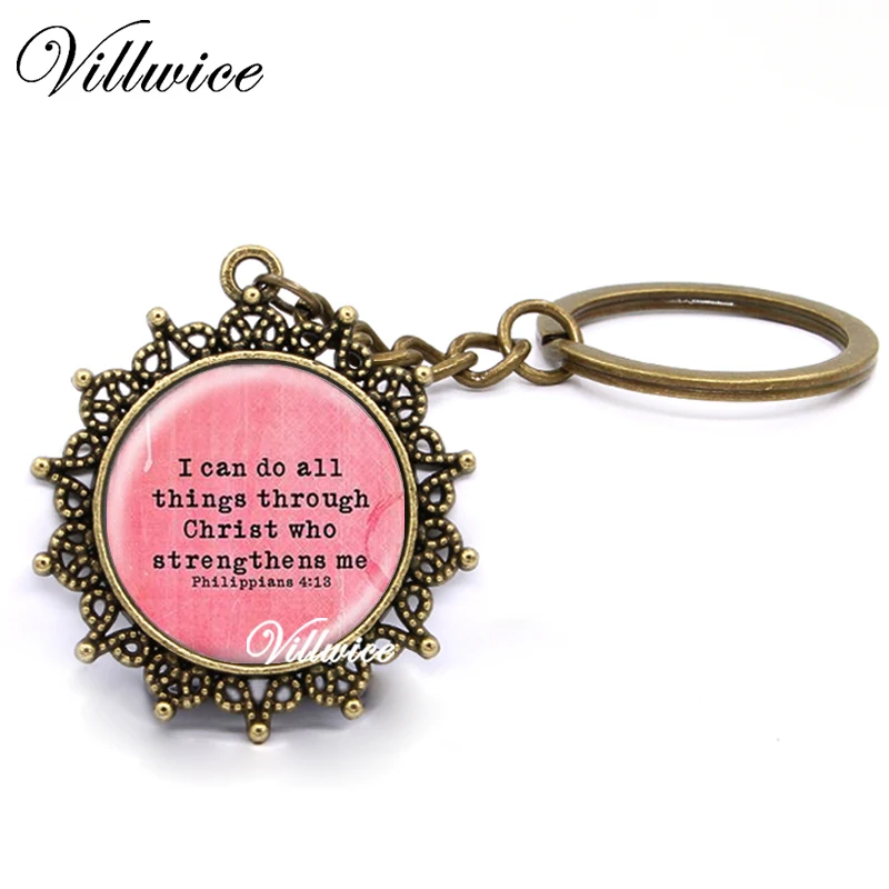 

I can do all things through christ who strengthens me Key Chains Jesus Jewelry For Women Men Gift New Arrival 2017