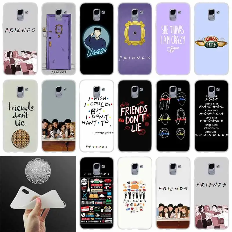 

Soft silicone Phone Cover Friends Together FOR Samsung Galaxy J6 J4 J8 J7 2018 Plus J3 J5 J7 Prime Pro 2017 2016 case