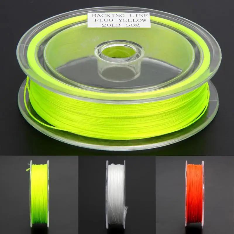 

1PC Fly Line 50M 20LB Braided Line Fly Line Yellow/Orange/White Color Fishing Tackle Tool Accessories Backing Line