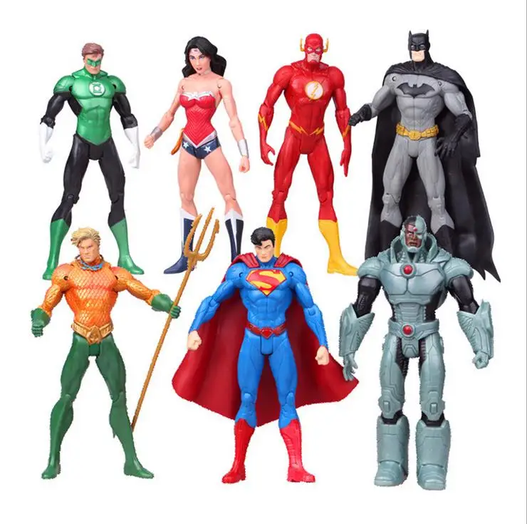 Anime 7pcs/set Superheroes Batman Green Lantern Flash