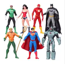 Anime 7pcs/set Superheroes Batman Green Lantern Flash Superman Wonder Woman PVC Action Figures Kids Toys Dolls Gifts for Girls