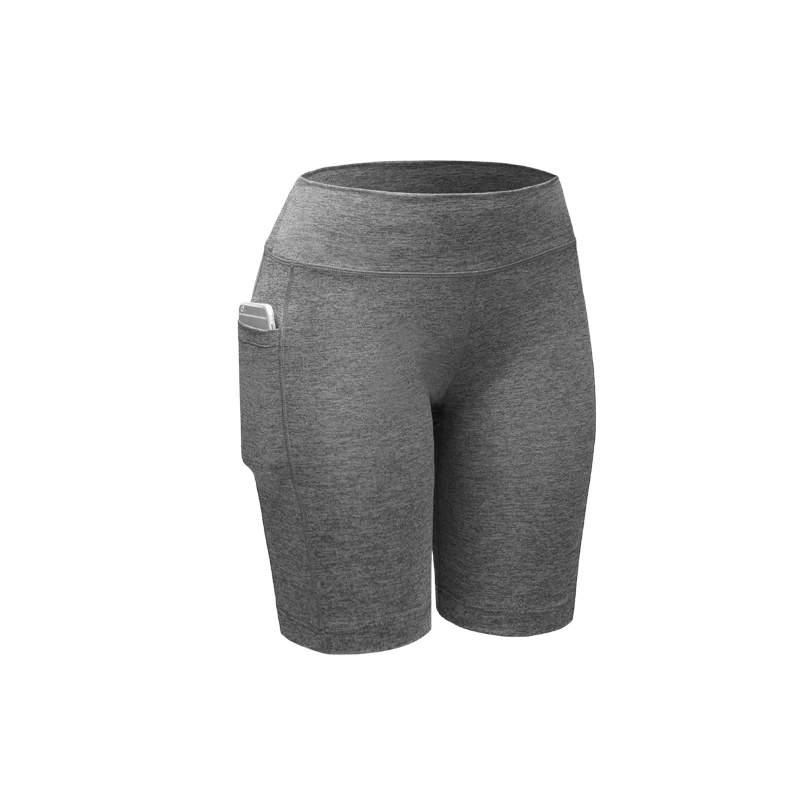 

2019 Fitness Sports Training Yoga Shorts Female Side Pockets Shorts Quick Dry Elastic High Waist Tights Running Shorts