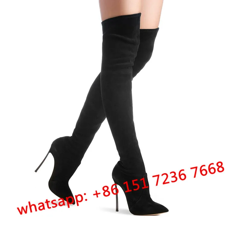 Sexy Negro Mujeres de Cuero Suaves Botas de Gamuza Botines de Caña Alta  Tacones de Metal Stiletto Tacones Altos Motocicleta Botas Largas Botas  Zapatos|motorcycle boots summer|motorcycle race bootsboots bootie -  AliExpress