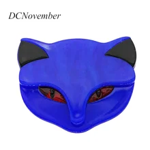 Vintage Cat Head Brooches Acrylic Resin Acetate Brooch Animal Foxes Brooch Pins Accessory vintage colorful resin owl brooch for women acrylic lovely bird animal hijab pins clips female broches clothing accessories gift