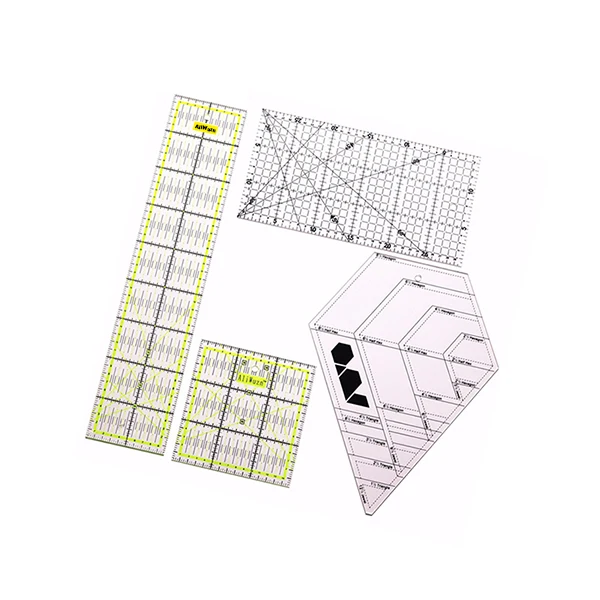Лоскутная линейка 4 стиля смешанные продажи Китай Тайвань акриловый материал стандартная шкала Лоскутная линейка четыре вида стиля s доступны - Цвет: 4 PCS